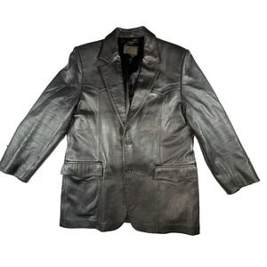 Scully Genuine Leather Black 2-Button Blazer Sport Coat Jacket Men's 42 Western